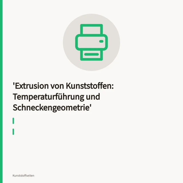 Extruderschnecke im Zylinder mit sichtbarer Gangtiefe und Heizbändern. Extrusion von Kunststoffen: Temperaturführung und Schneckengeometrie