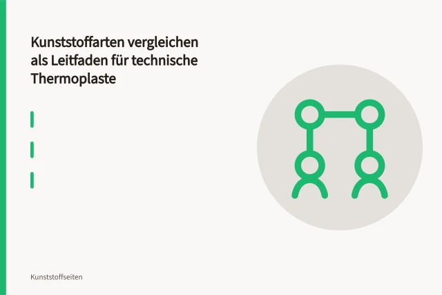 Bunte Thermoplast-Granulate und gespritzter Formteil im Vergleich. Kunststoffarten vergleichen als Leitfaden für technische Thermoplaste